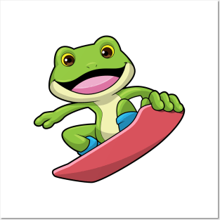 Frog as Snowboarder with Snowboard Posters and Art